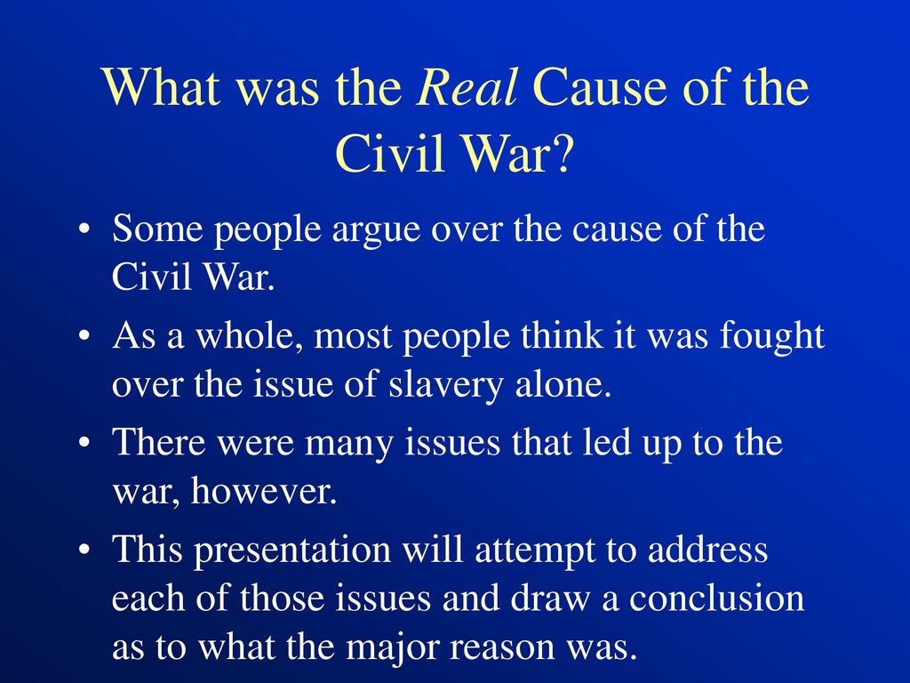 Causes Of The Civil War Summary